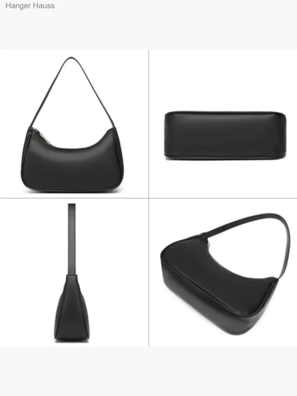 Vegan Leather Hobo Sling Shoulder Bag Tote Purse Zipper Closure